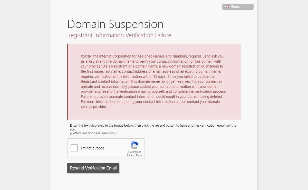 Domain Suspension