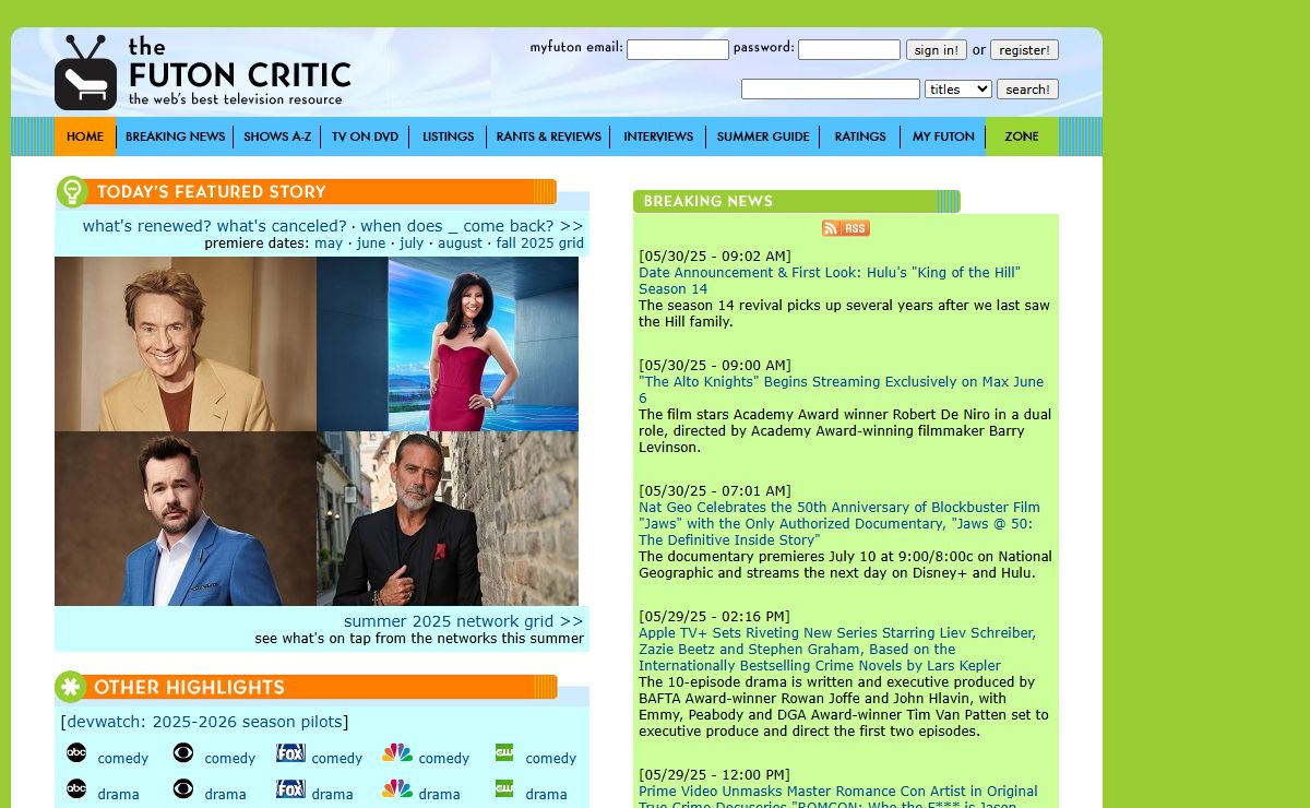 TheFutonCritic.com - The Web's Best Television Resource