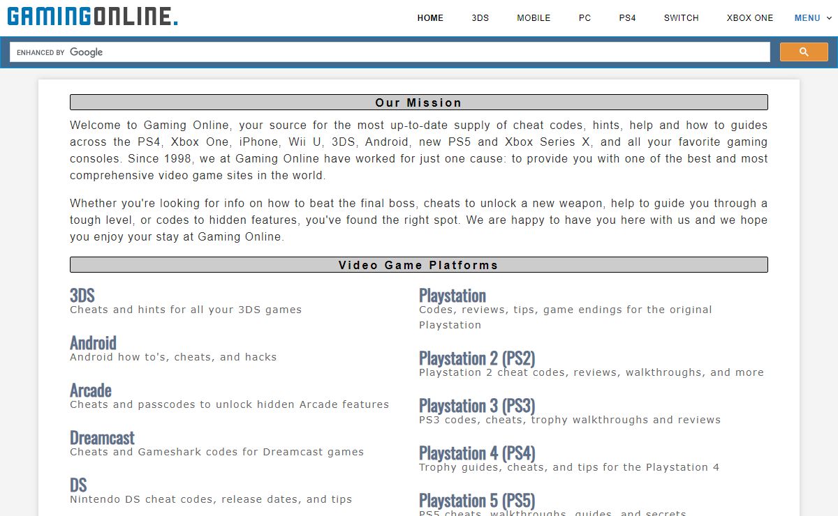 Gaming Online: Video Game Cheat Codes, Tips, Help and How To's