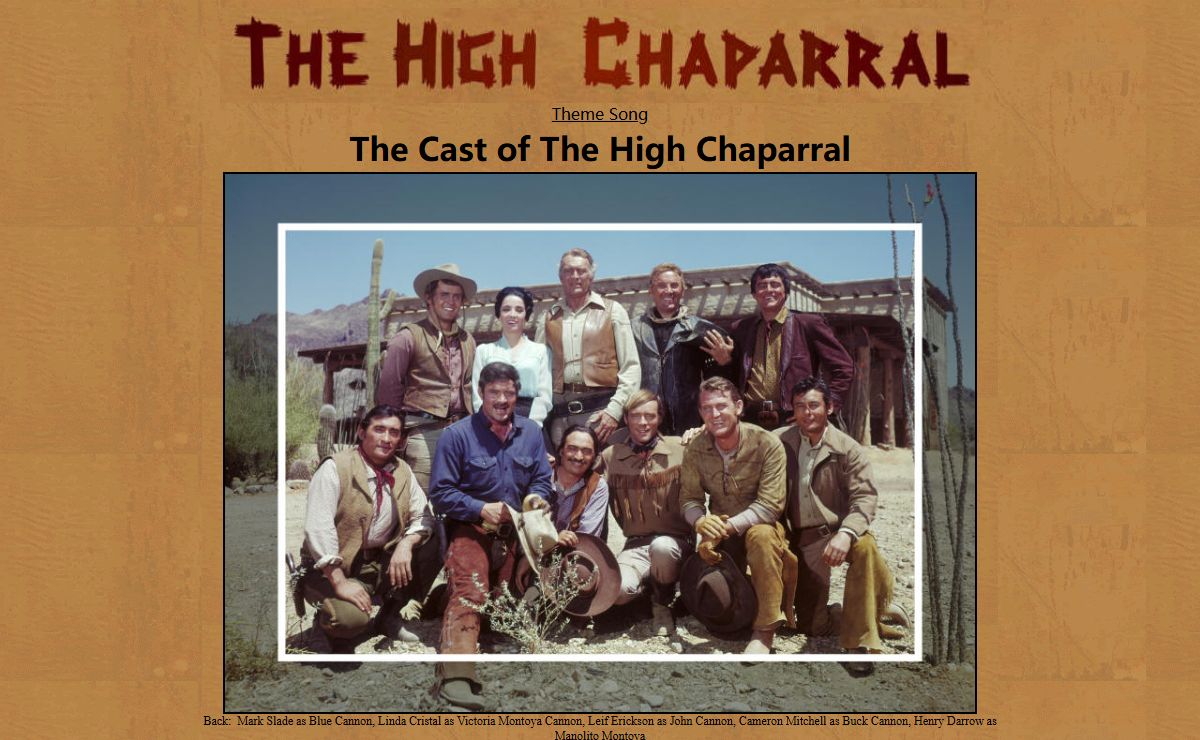 The High Chaparral Home Page