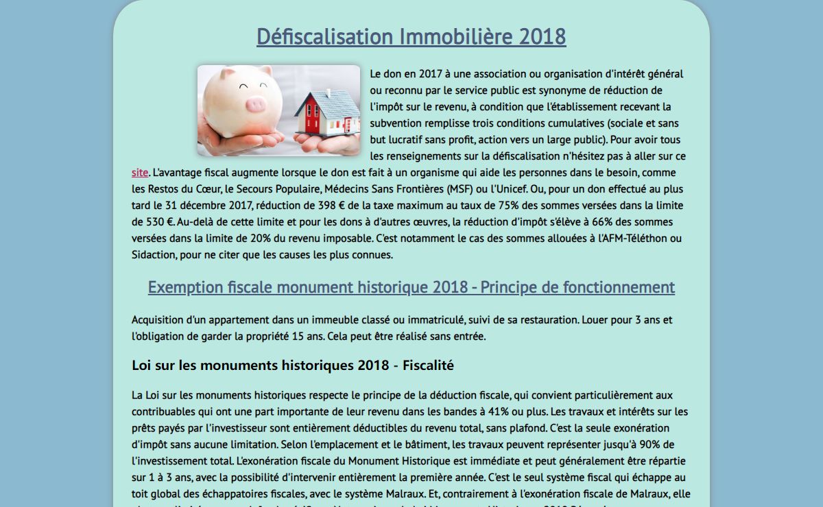 Défiscalisation Immobilière 2018 | theicrc.org