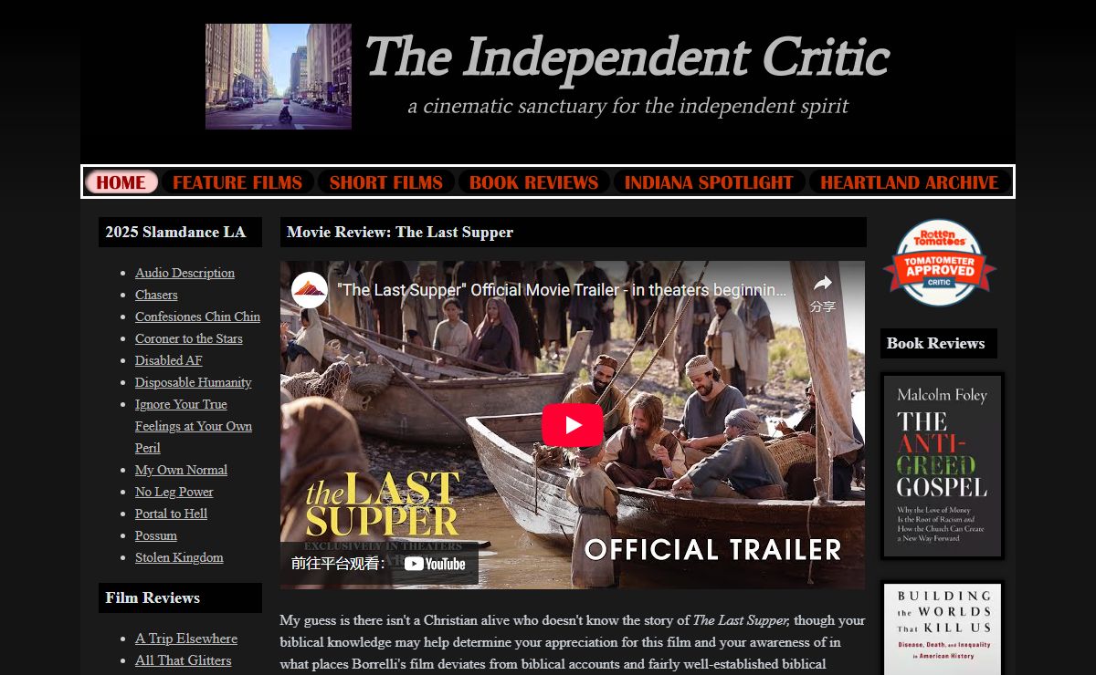 The Independent Critic - Home