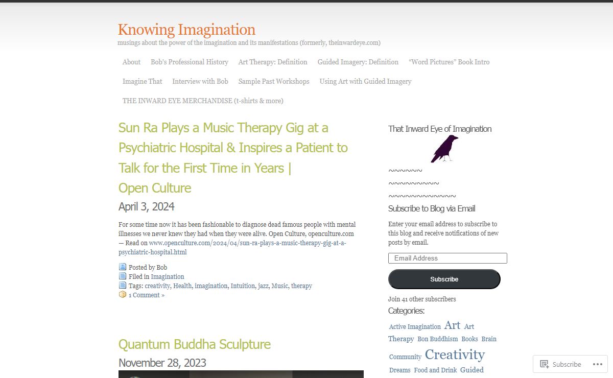 Knowing Imagination | musings about the power of the imagination and its manifestations (formerly, theinwardeye.com)