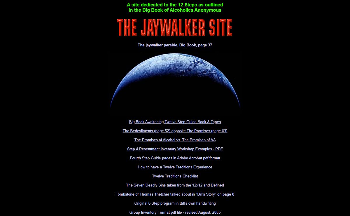 The Jaywalker Twelve Step Site