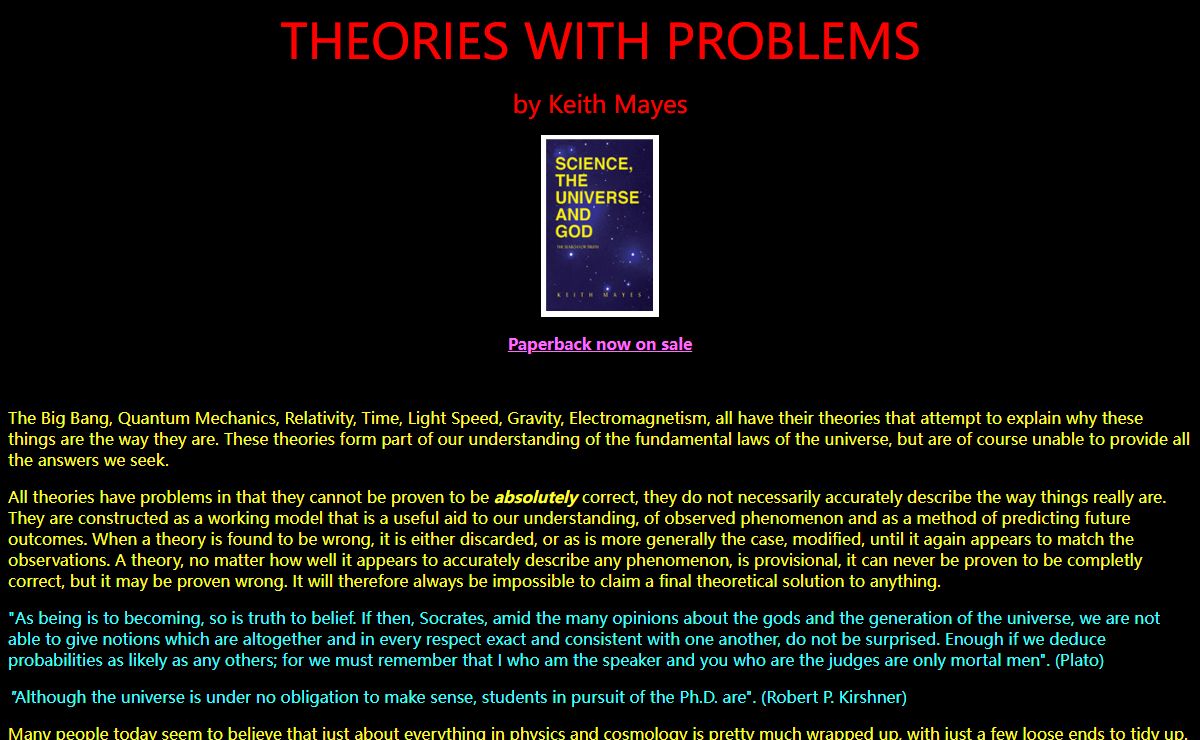 Theories with Problems by Keith Mayes