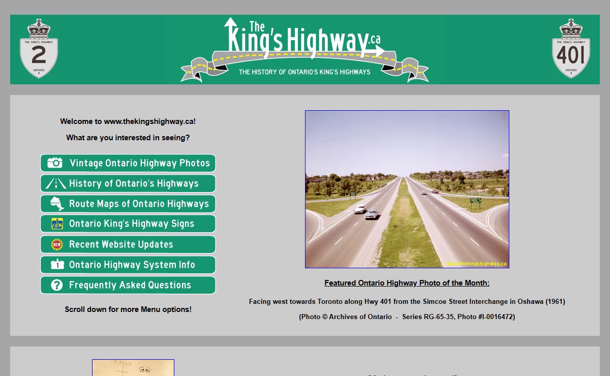 Ontario Highways - The History of the King's Highways and other Ontario Provincial Highways