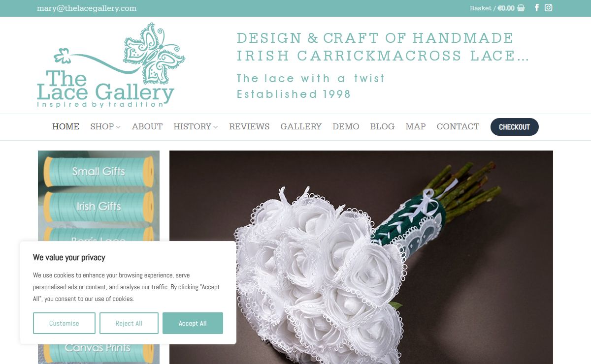 Handmade Irish Carrickmacross Lace - The Lace Gallery - Mary O'Neill - Carlow