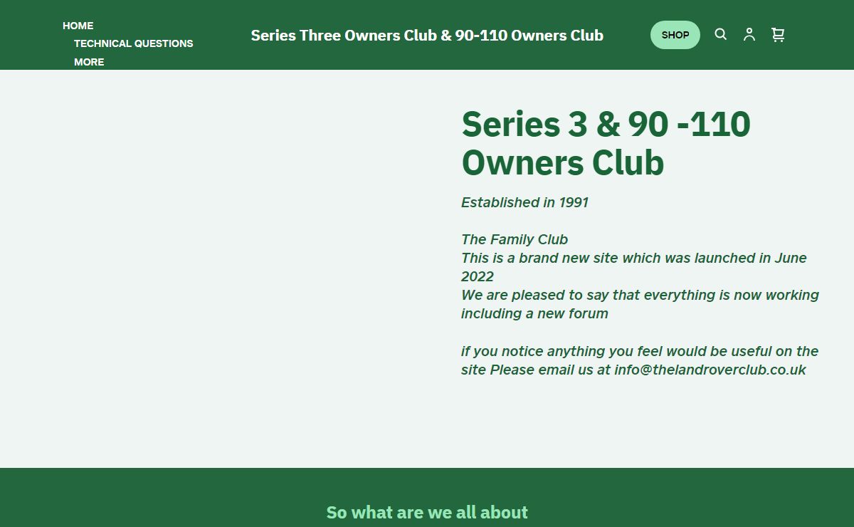 Home | Series Three Owners Club & 90-110 Owners Club