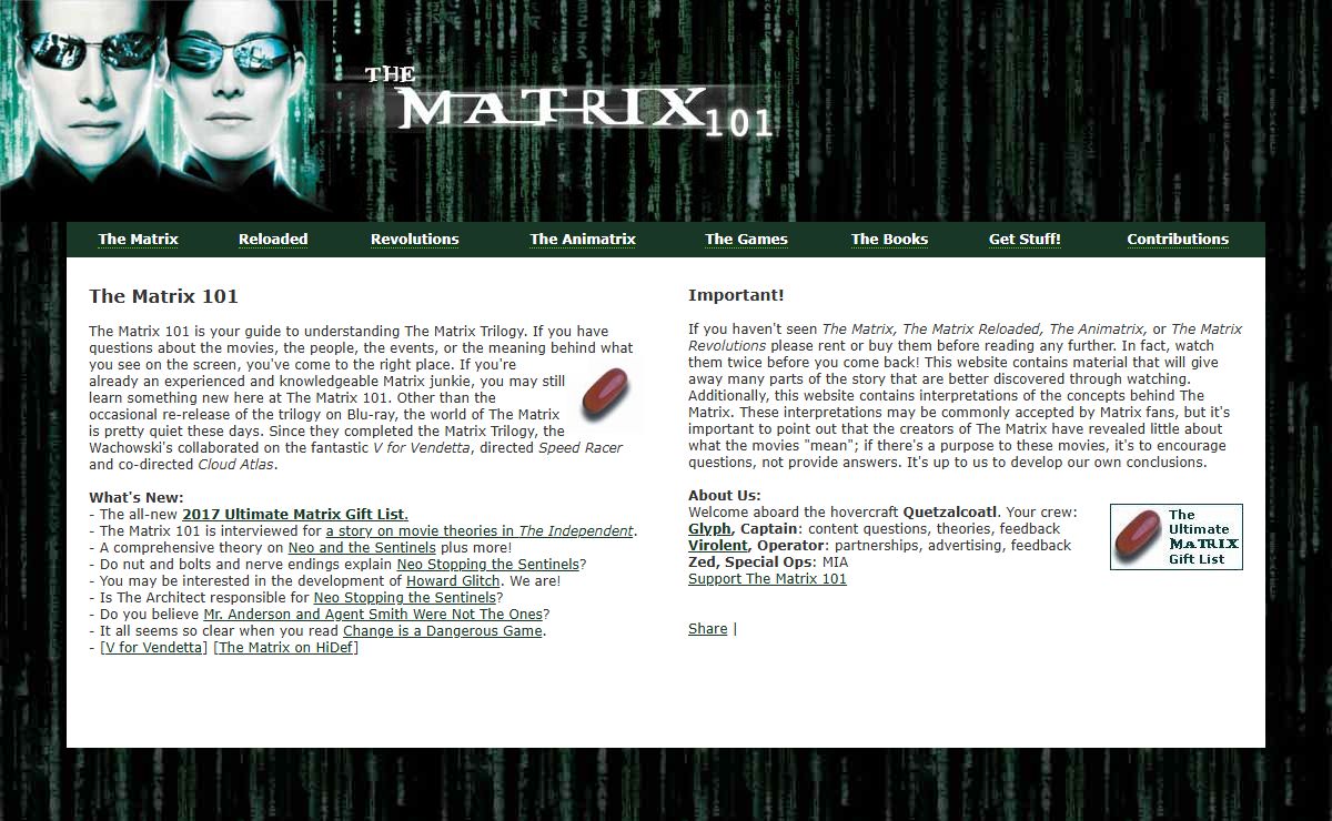 The MATRIX 101 - Understanding The Matrix Trilogy