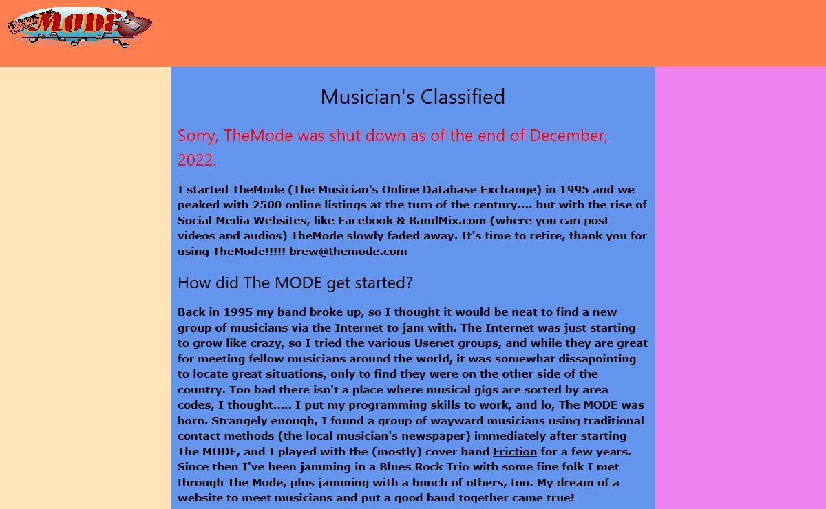 theMode.com Musician's Online DB