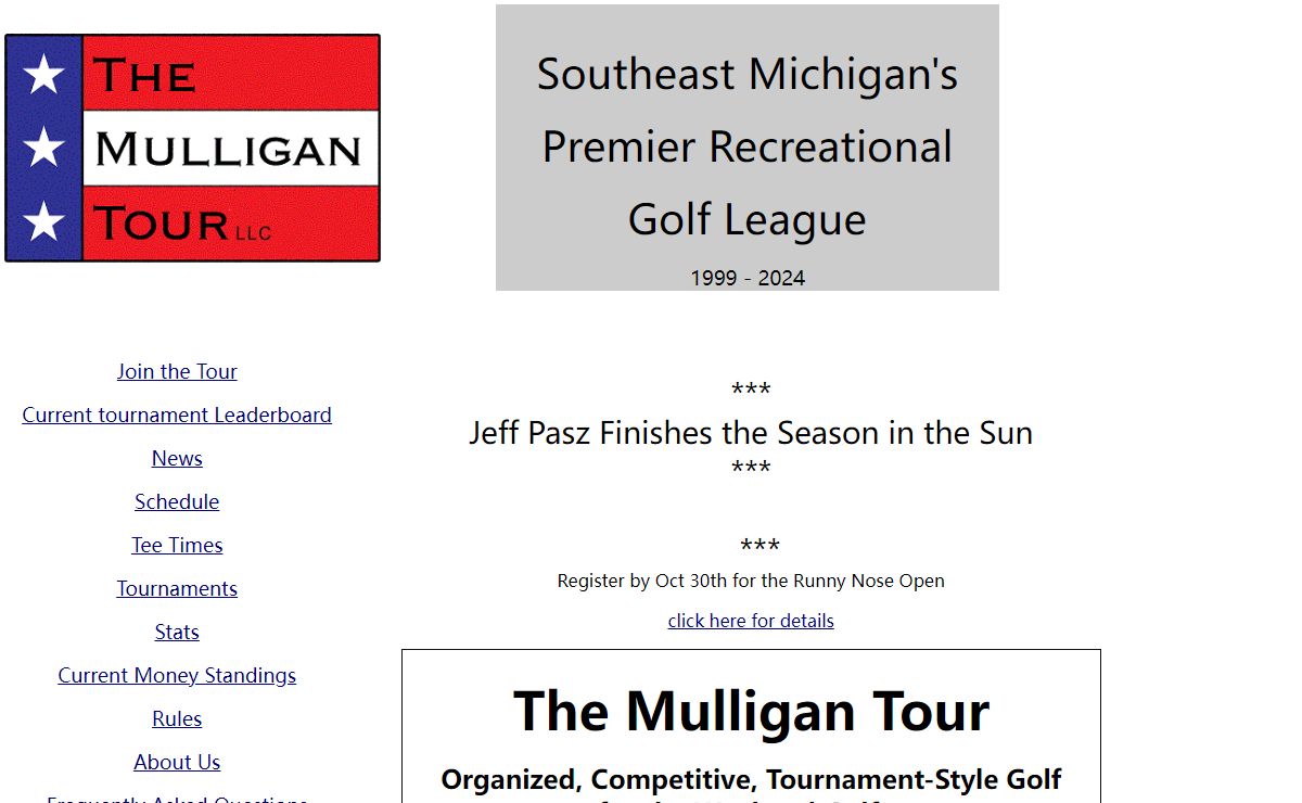 The Mulligan Tour HOMEPAGE