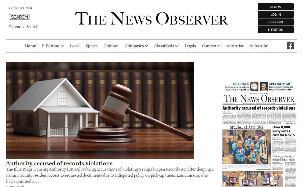 The News Observer, Blue Ridge, Georgia