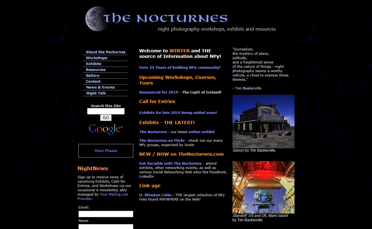 The Nocturnes Night Photography Web site
