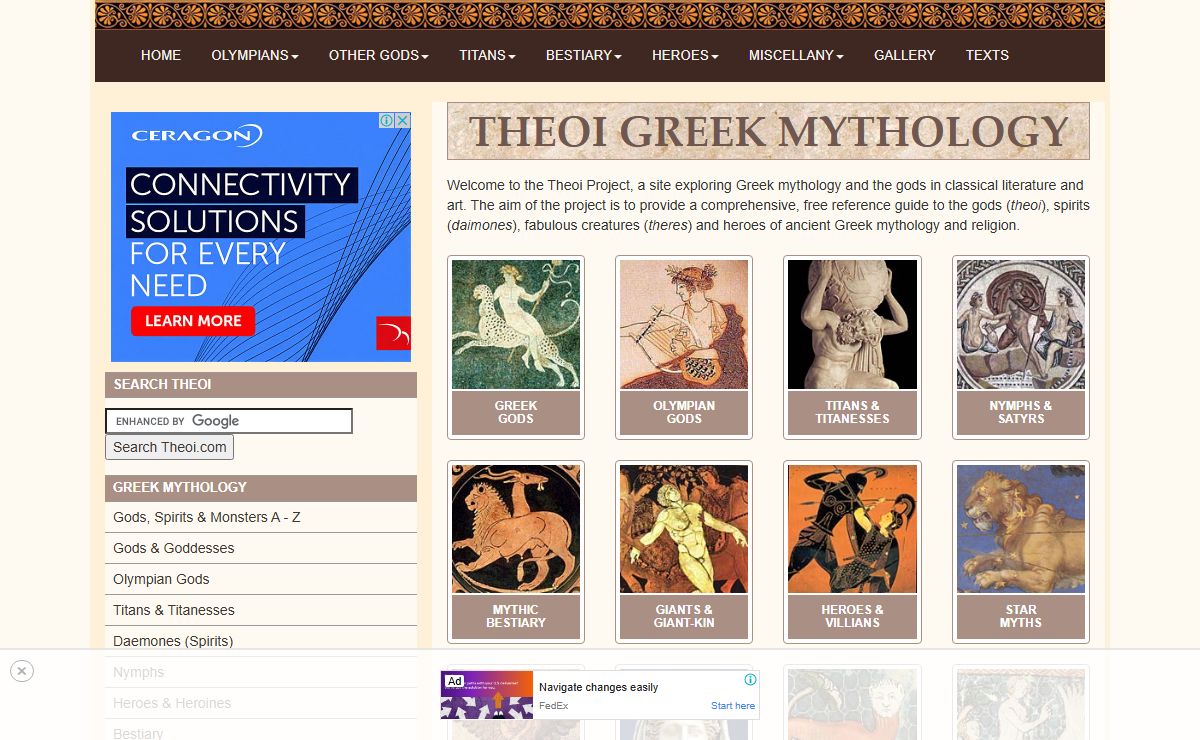 THEOI GREEK MYTHOLOGY - Exploring Mythology in Classical Literature & Art