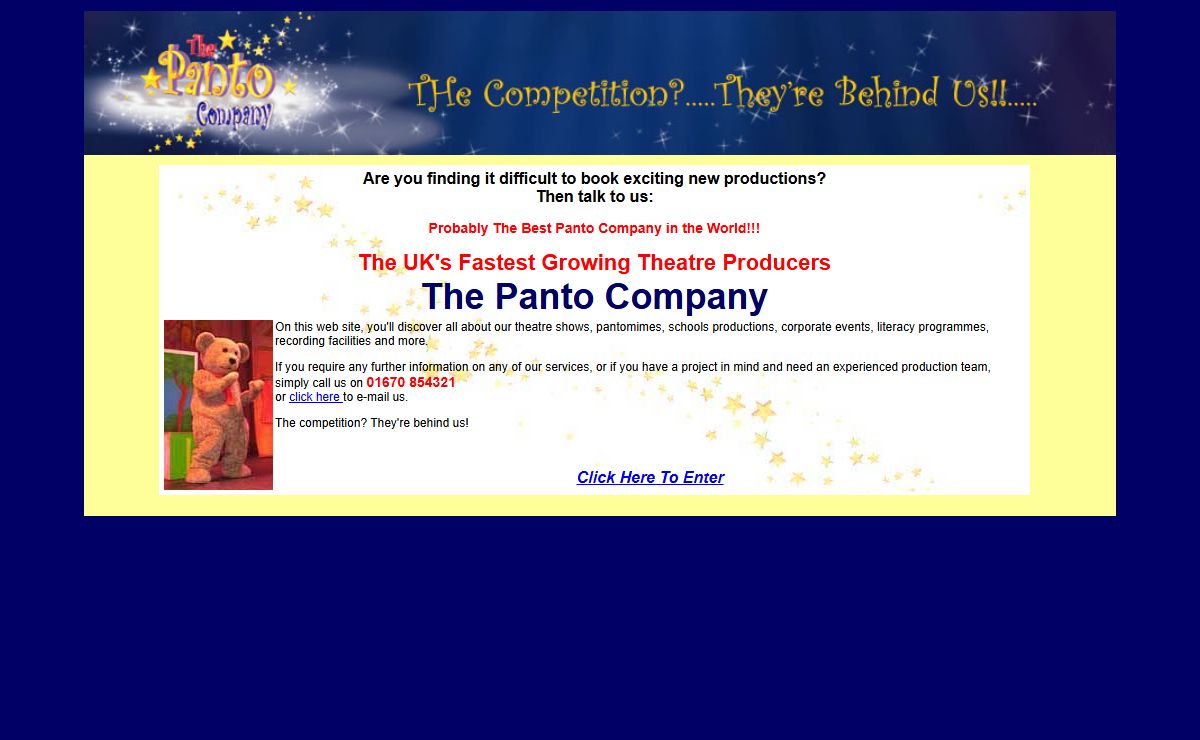 The Panto Company - pantomime, children's theatre, education, corporate events and more!
