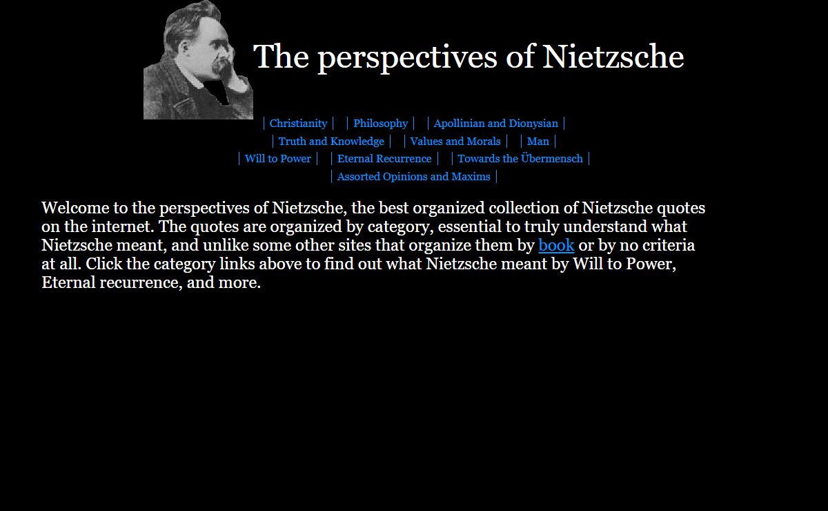 The perspectives of Nietzsche: Nietzsche quotes