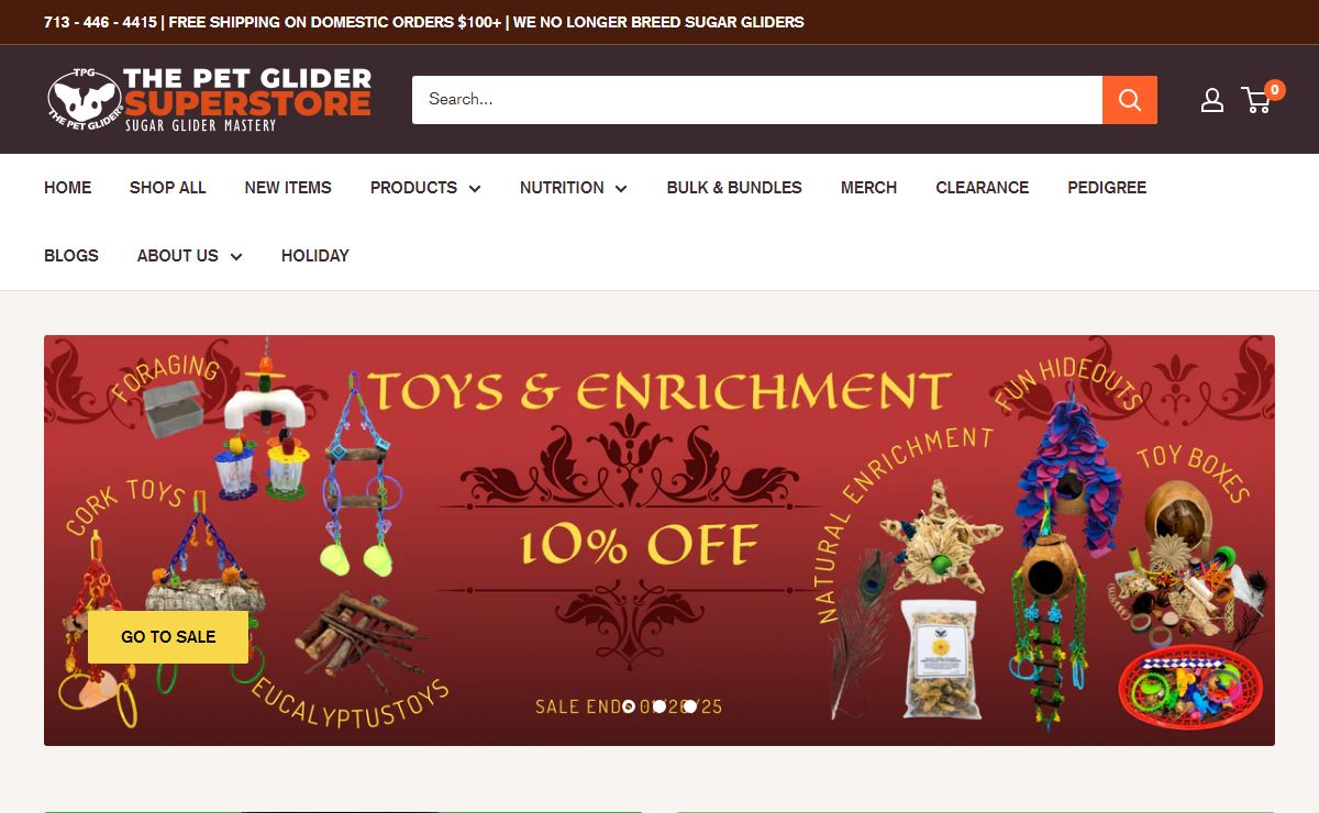 The Pet Glider | Worlds #1 Shop for Sugar Glider Supplies!