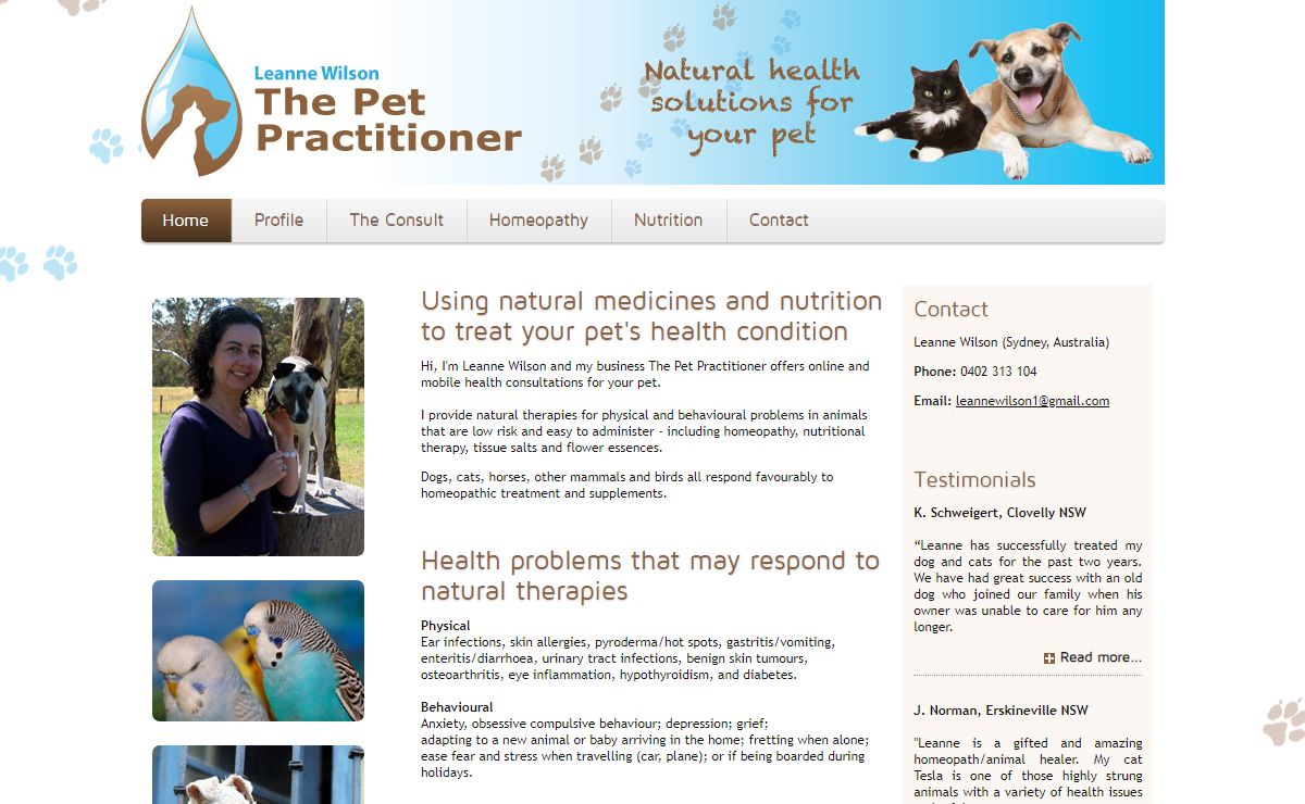 Home - The Pet Practitioner - Natural health solutions for your pet in Sydney, Australia