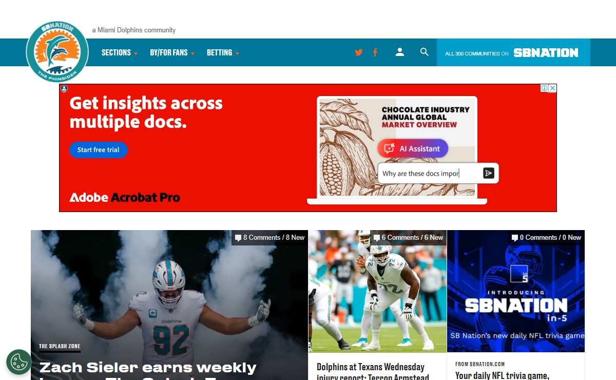 The Phinsider, a Miami Dolphins community