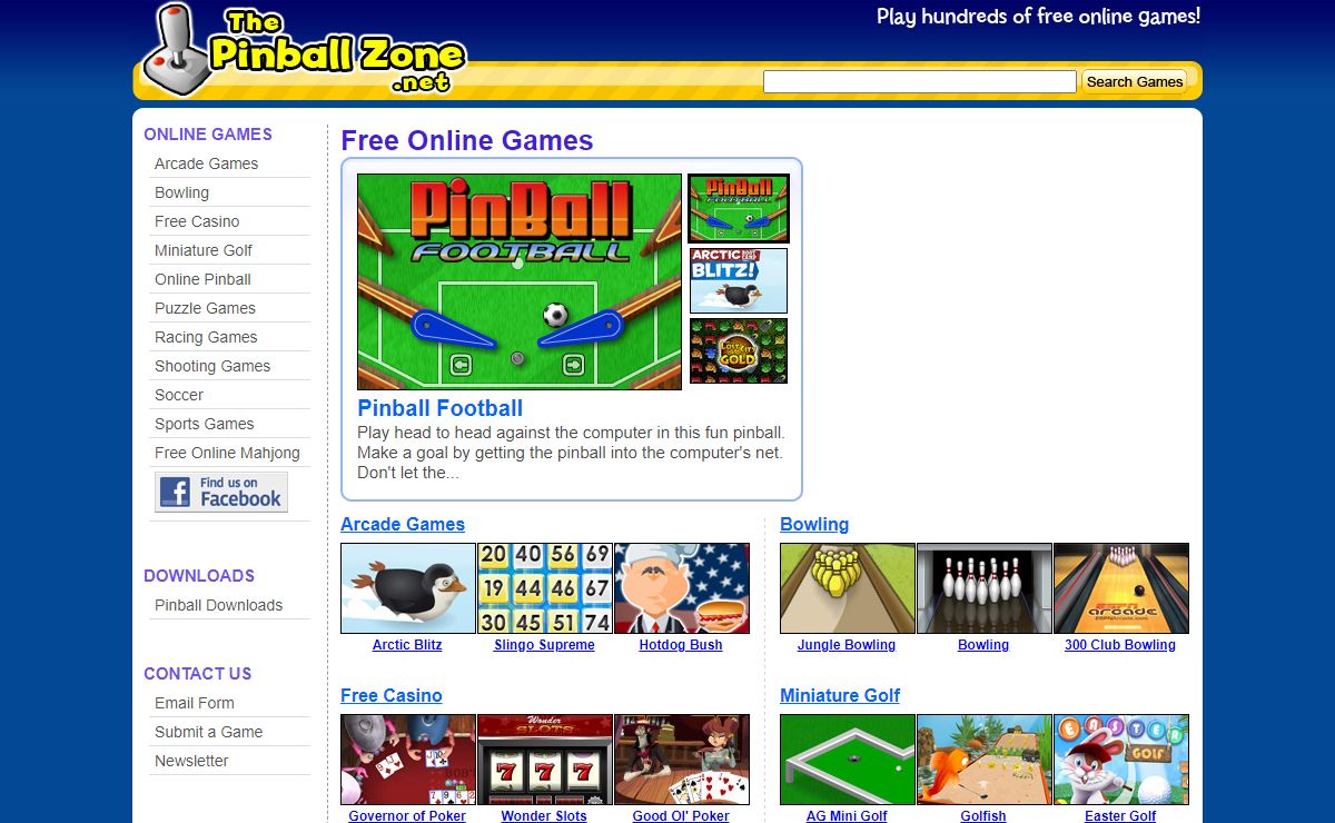 The Pinball Zone - A directory of free games to play online