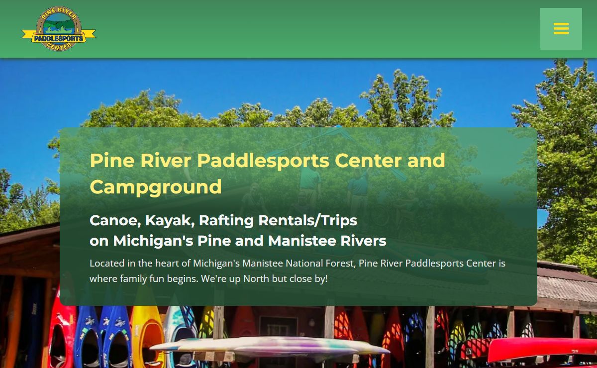 Pine River Campground, Canoe, Kayaking on the Pine River and Manistee - Michigan