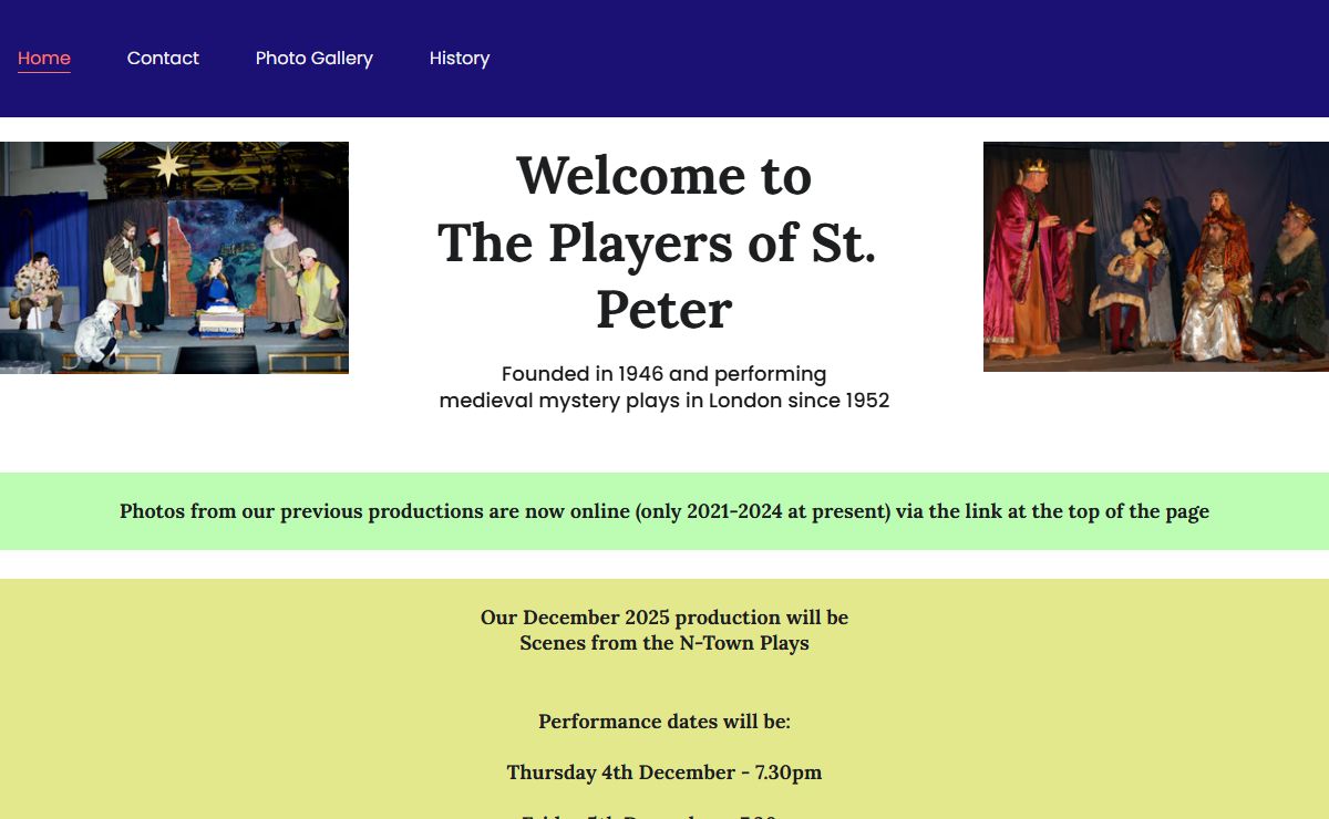 The Players of St Peter performing medieval mystery plays in London since 1952