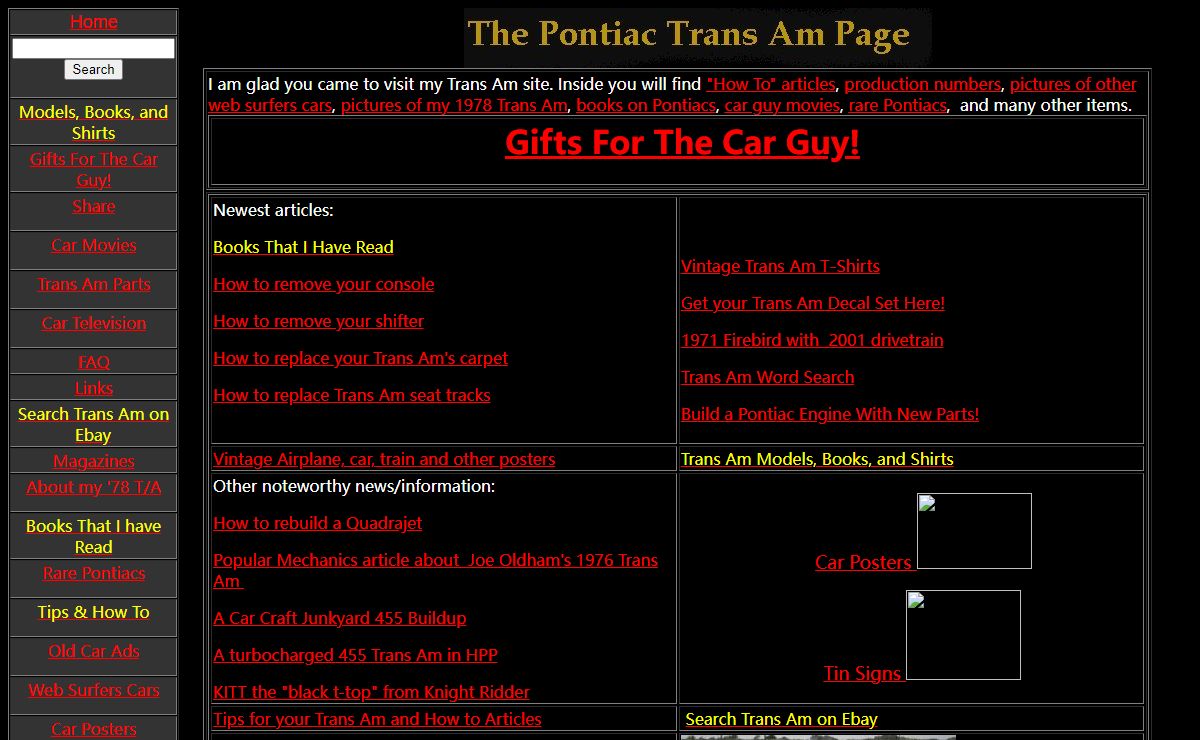 The Pontiac Trans Am Page