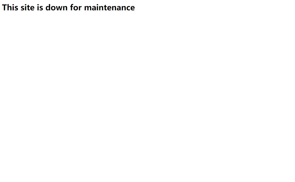 Site is down for maintenance