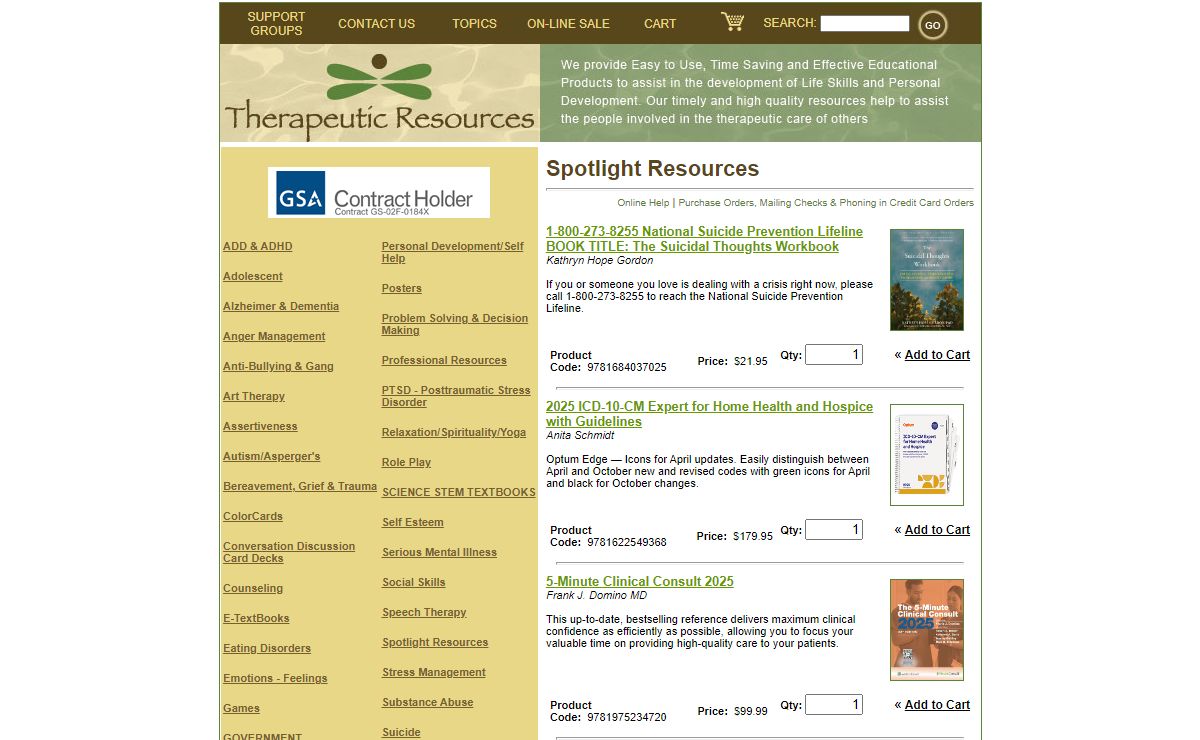 Therapeutic Resource Company 1-888-331-7114