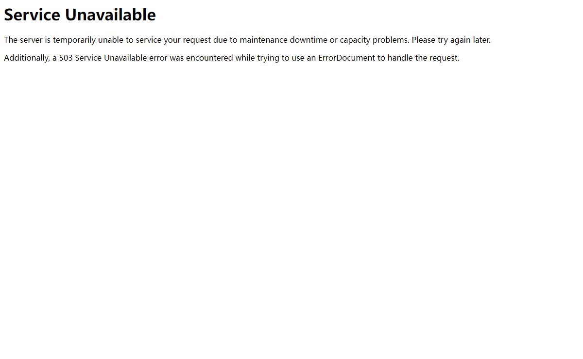 503 Service Unavailable
