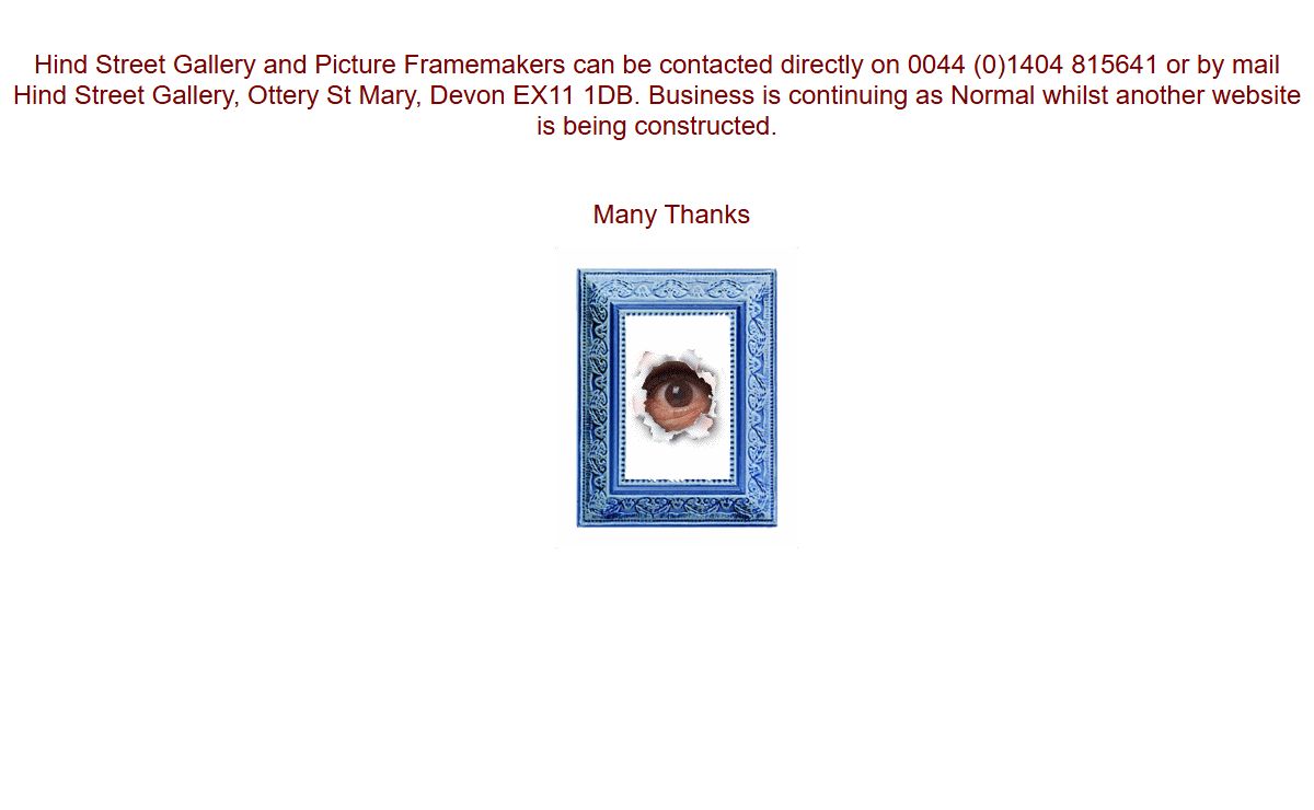 Hind Street Gallery can be contacted directly on 0044