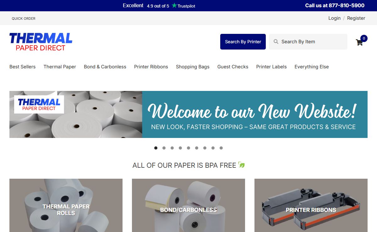 Thermal Paper, POS Paper, Printer Ribbons & Paper Rolls | Thermal Paper Direct