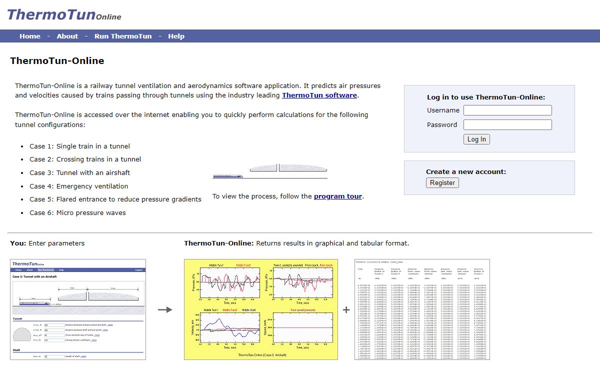 ThermoTun Online - Rail Tunnel Ventilation and Aerodynamics Software