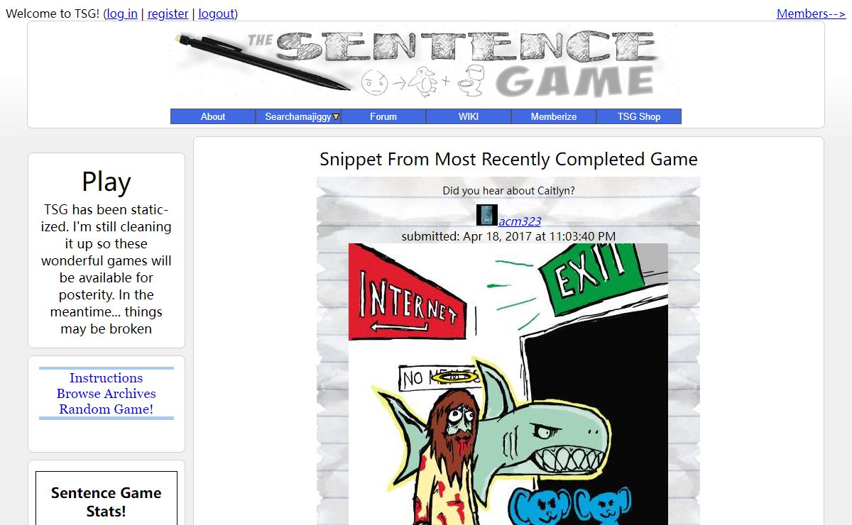 The Sentence Game Online!