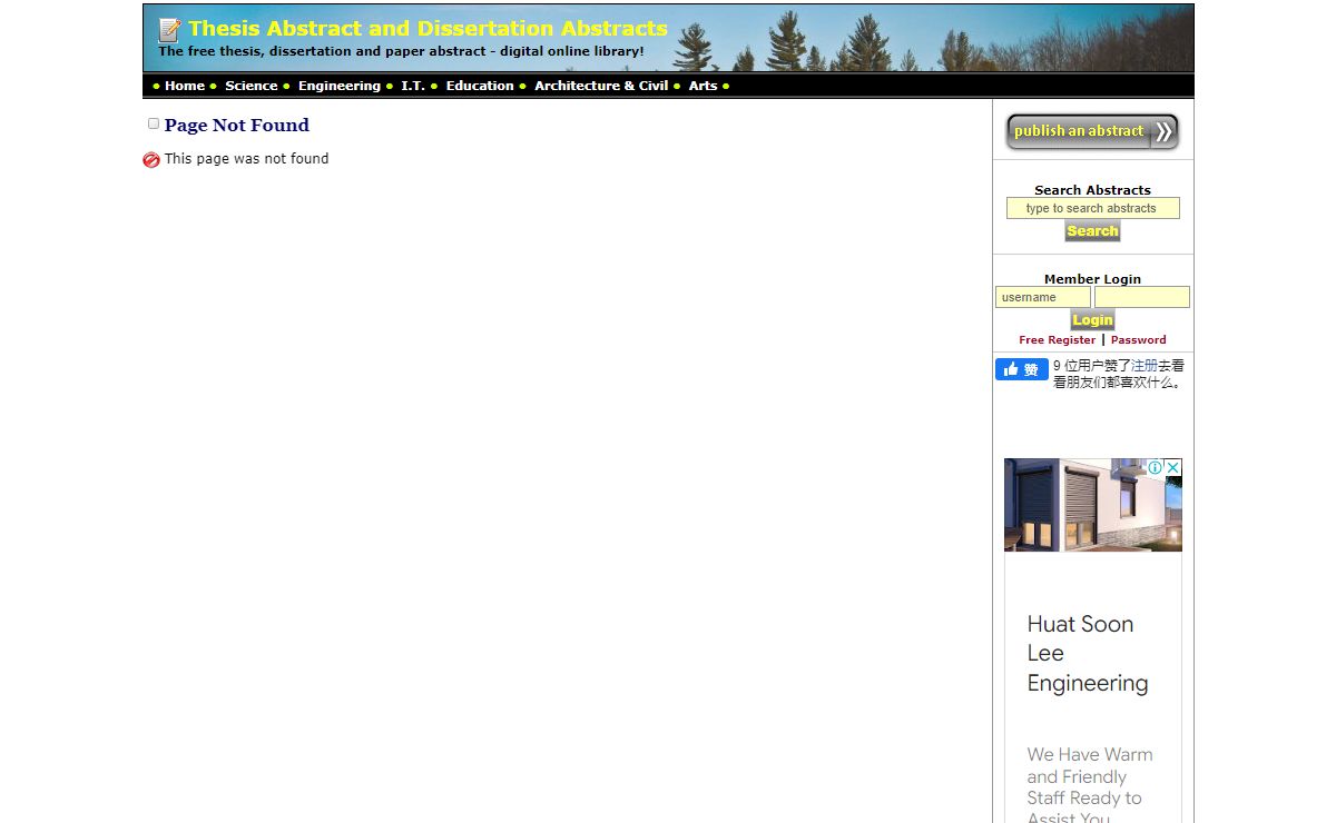 Thesis Abstract | Dissertation Abstracts Thesis Library - Page Not Found