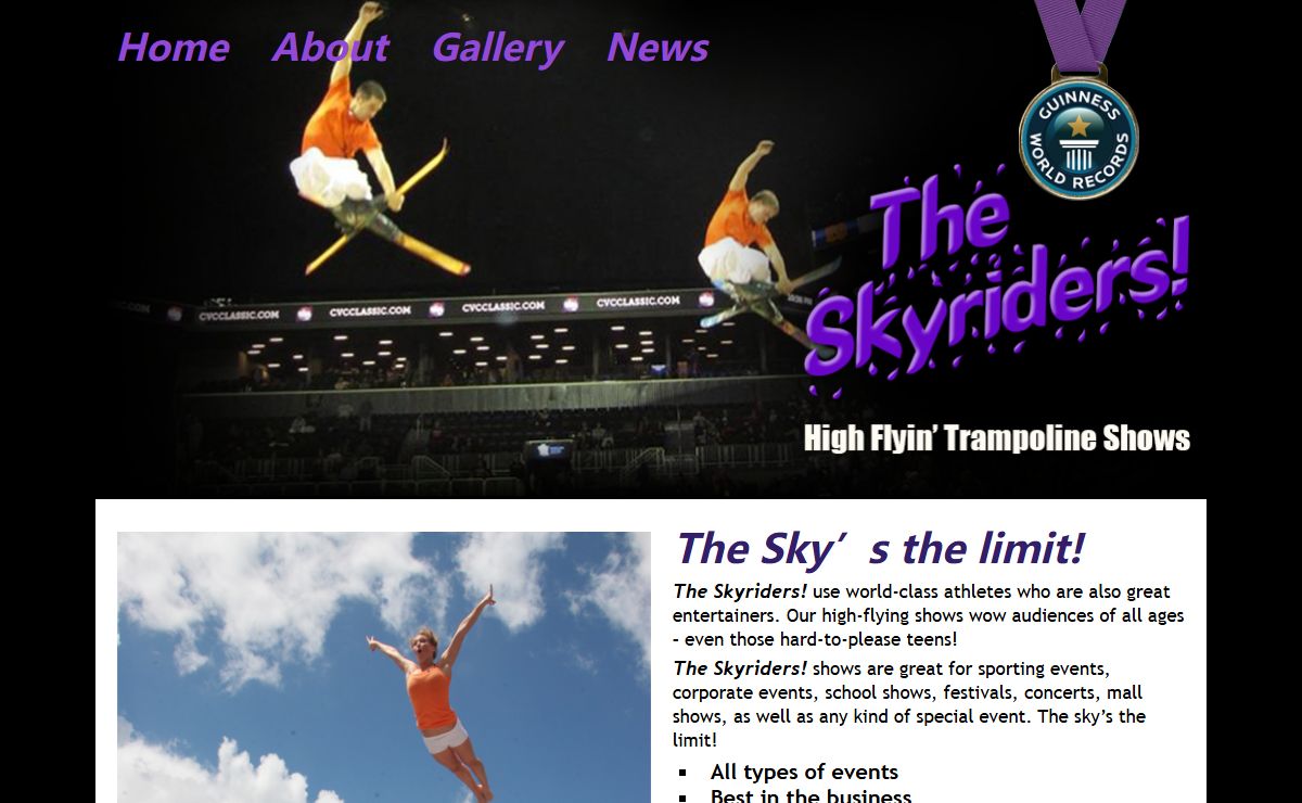 Trampoline Shows Acrobats The Skyriders | High Flying Trampoline Show Guinness World Record