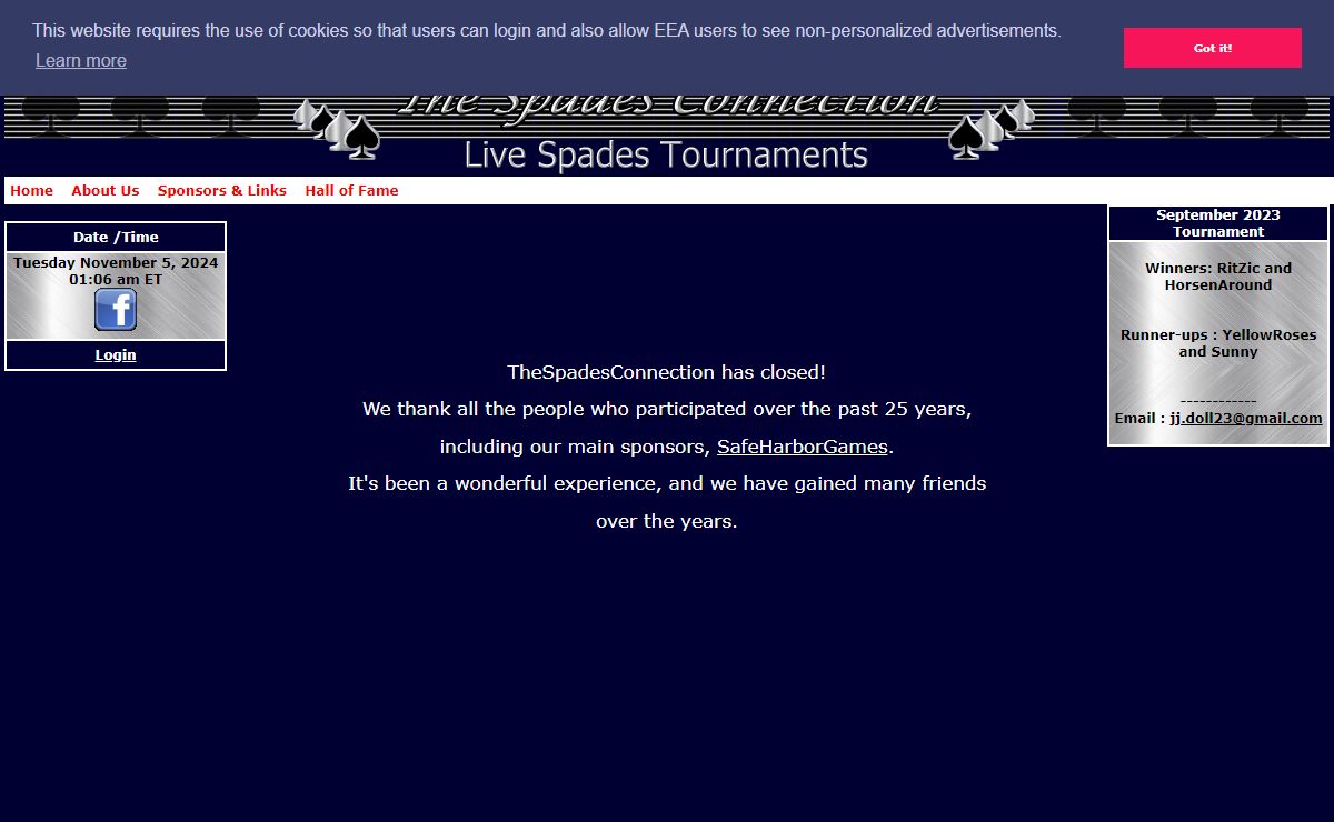 The Spades Connection Homepage