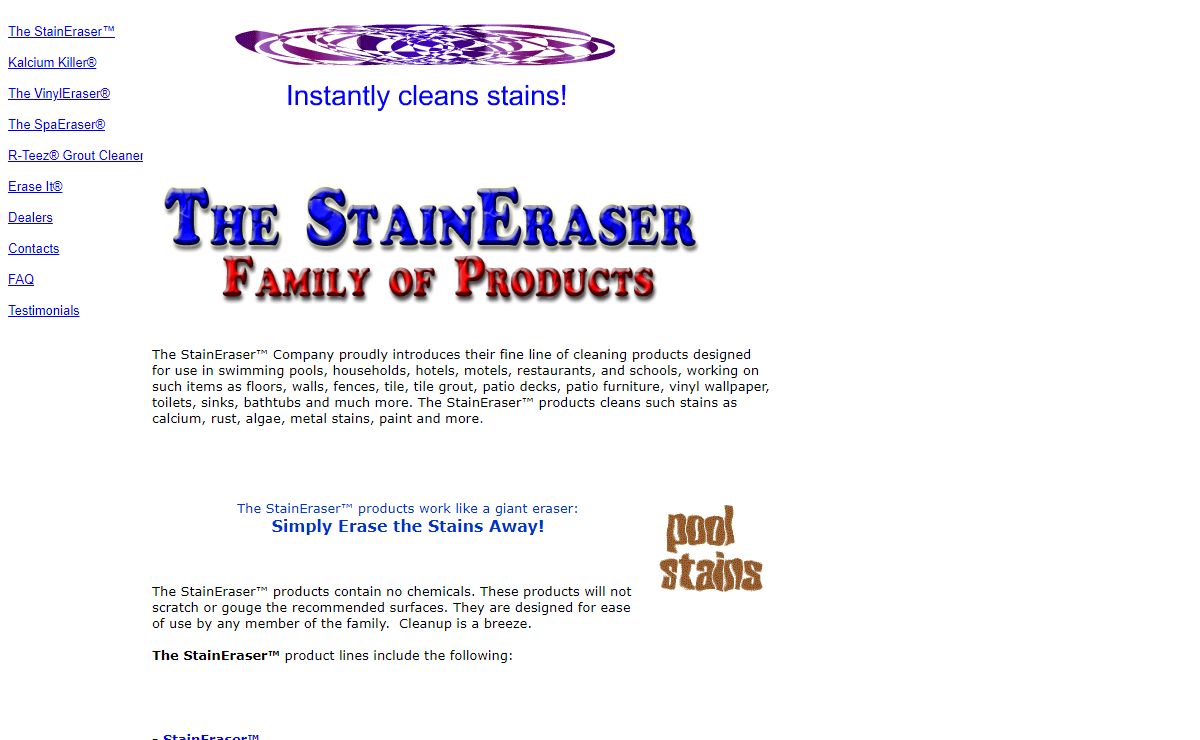 The StainEraser Home Page