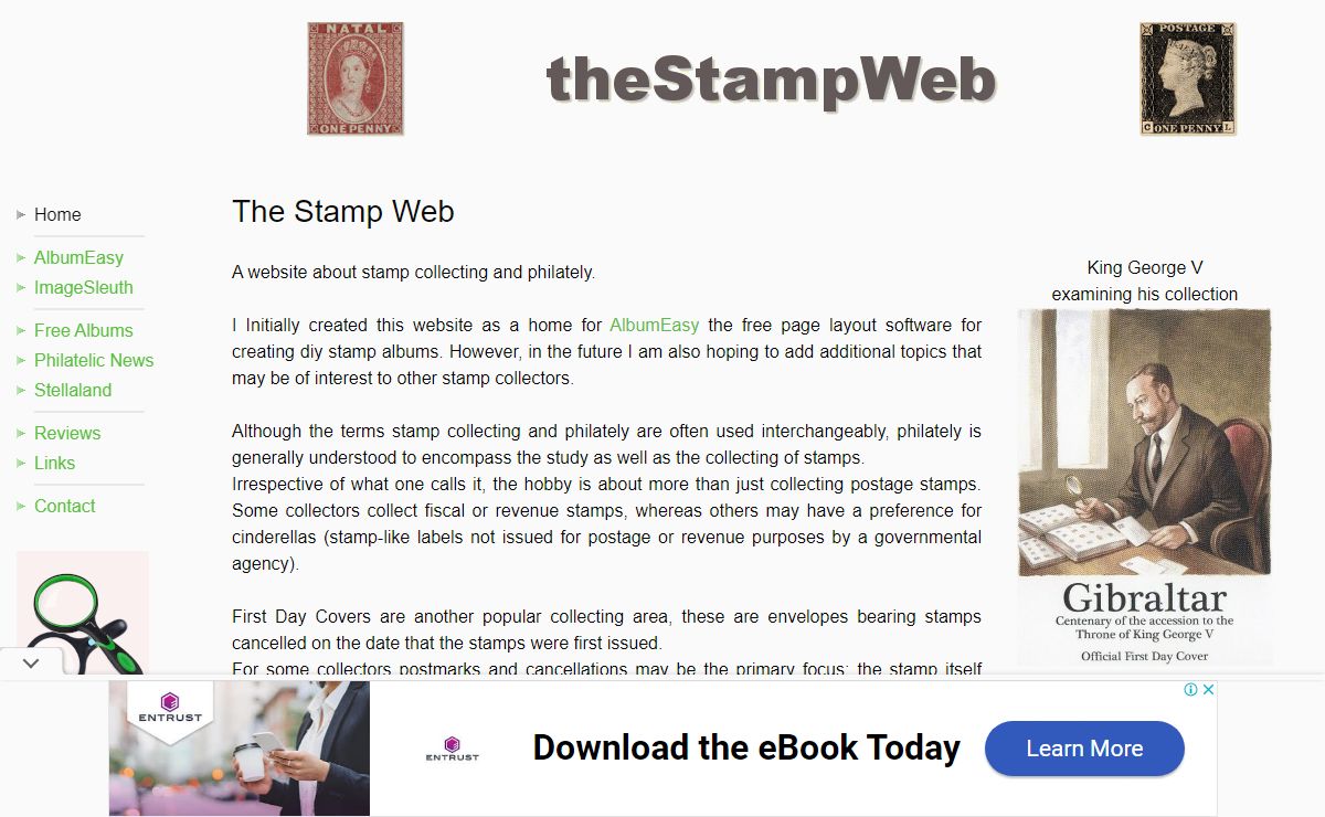 The Stamp Web - philately, collecting stamps, diy stamp album software