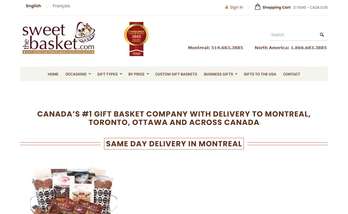 Gift Baskets Canada | Free Delivery in Toronto, Vancouver & Montreal | The Sweet Basket