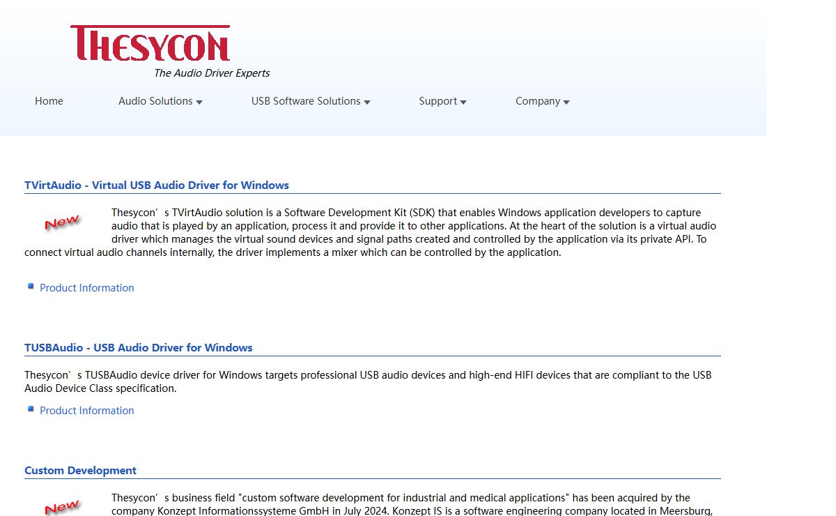 Thesycon - Audio Driver Experts