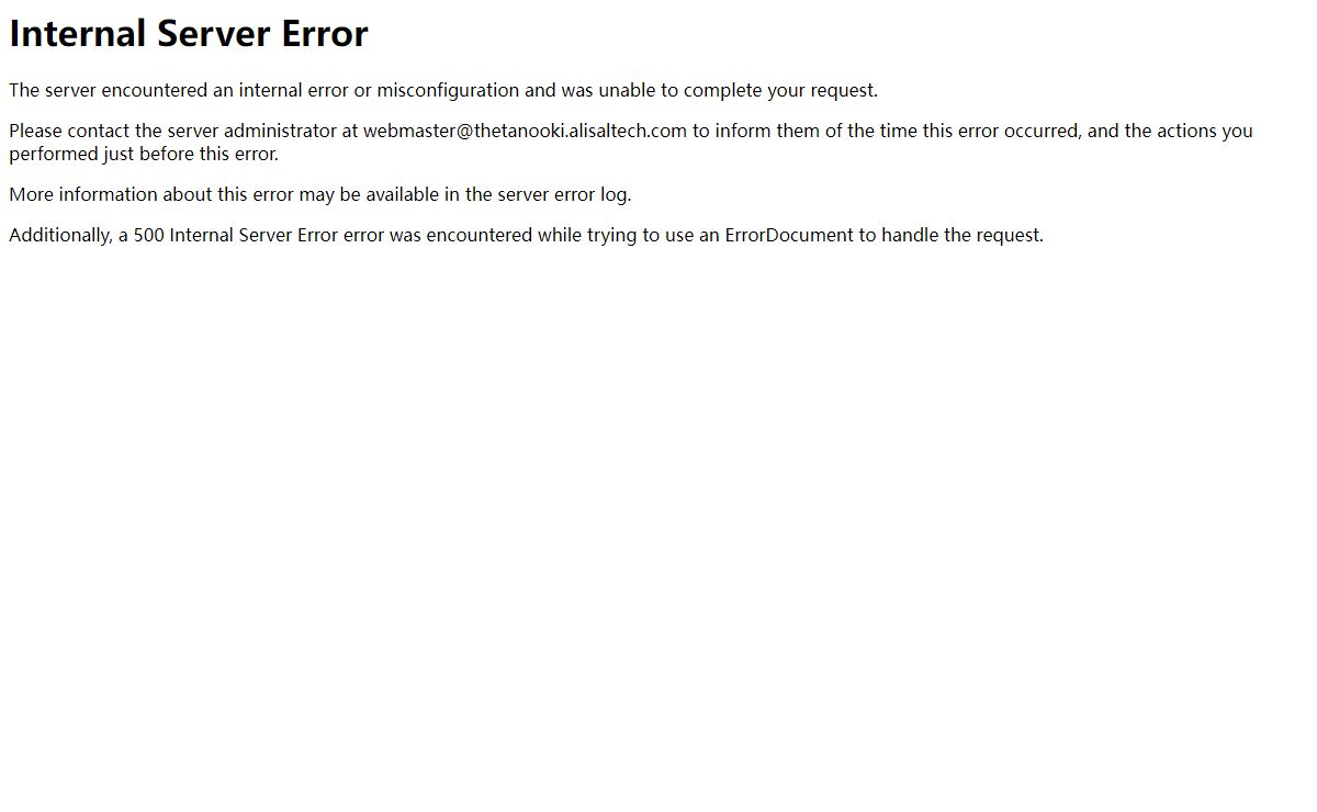 500 Internal Server Error