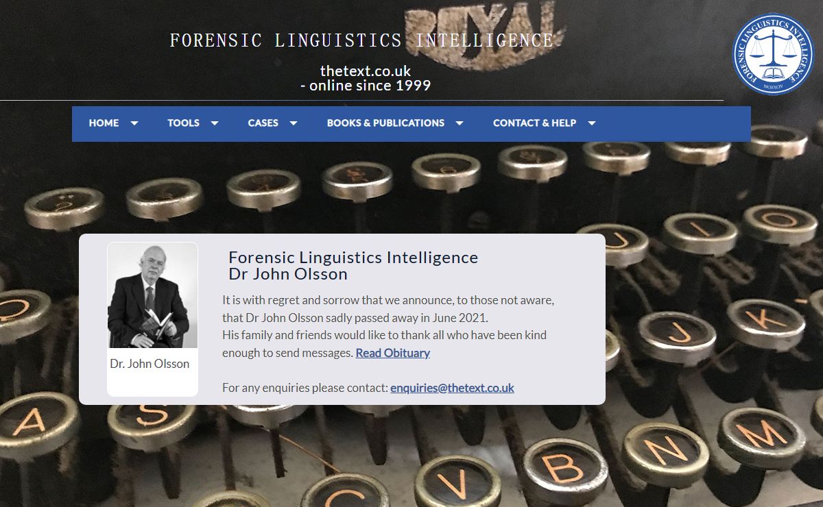 Forensic Linguistics Intelligence - Welcome