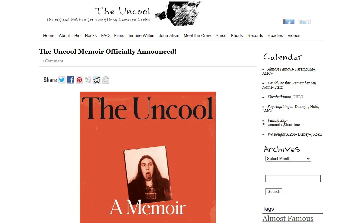 The Uncool - The Official Site for Everything Cameron Crowe