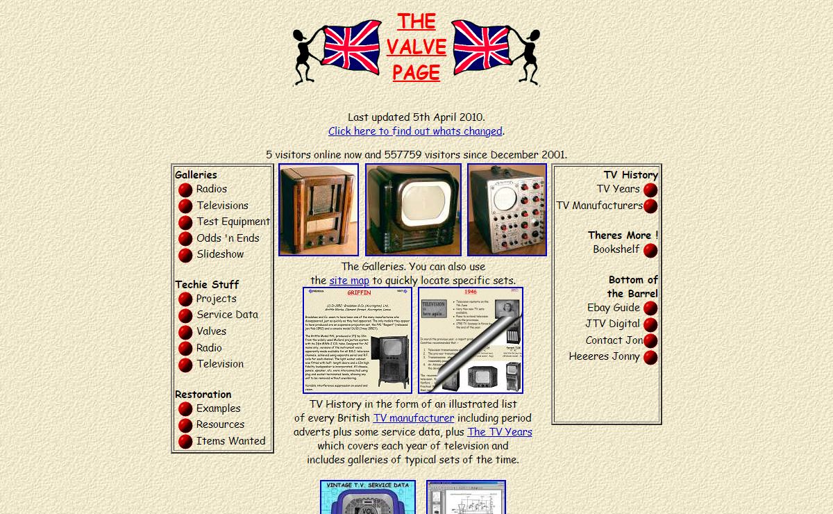 Jonz Valve Page. Radio's/TV/Test Equipment galleries, info, projects and raytracing