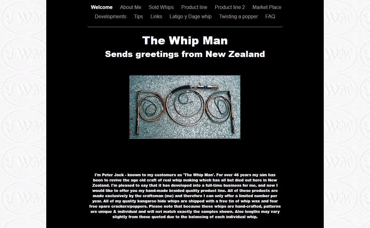 The Whip Man Sends greetings from New Zealand