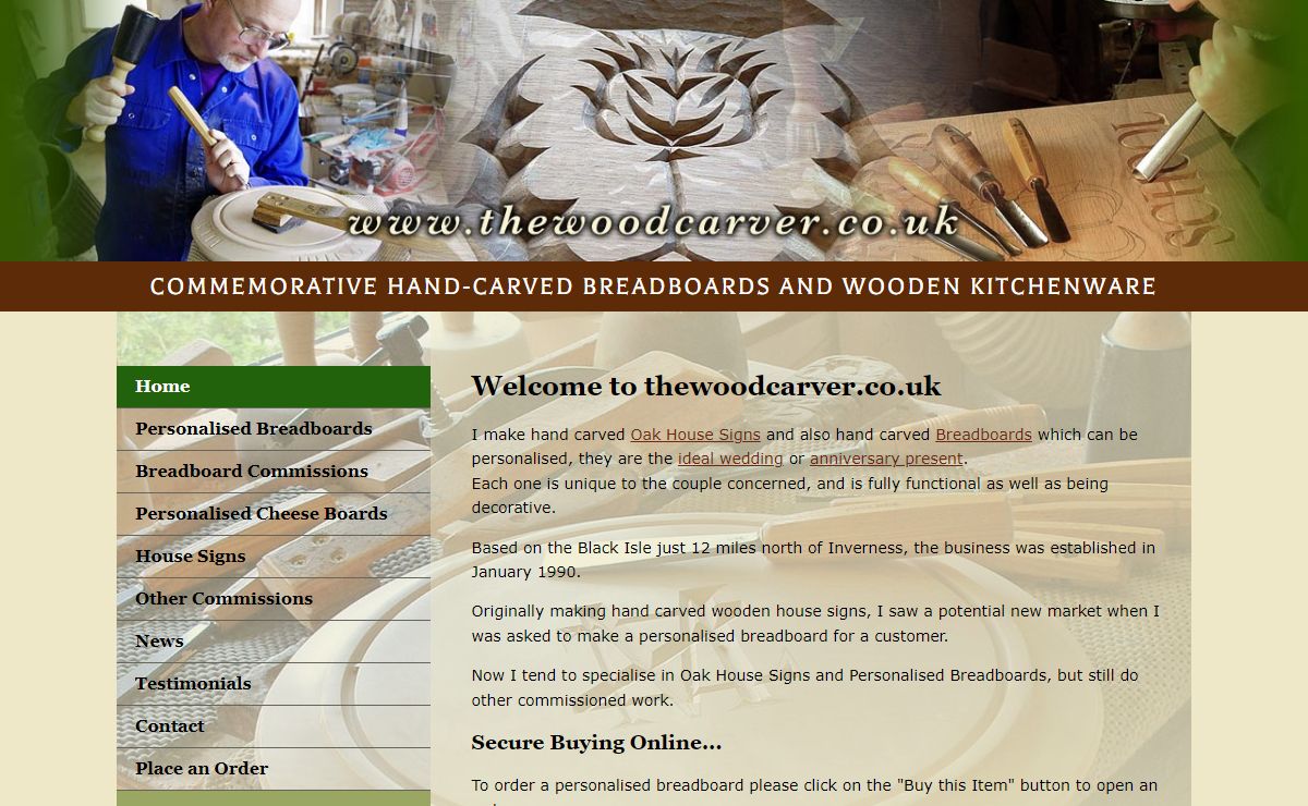 The Woodcarver - Carved and Personalised Breadboards and Kitchenware for Weddings, Anniversaries etc