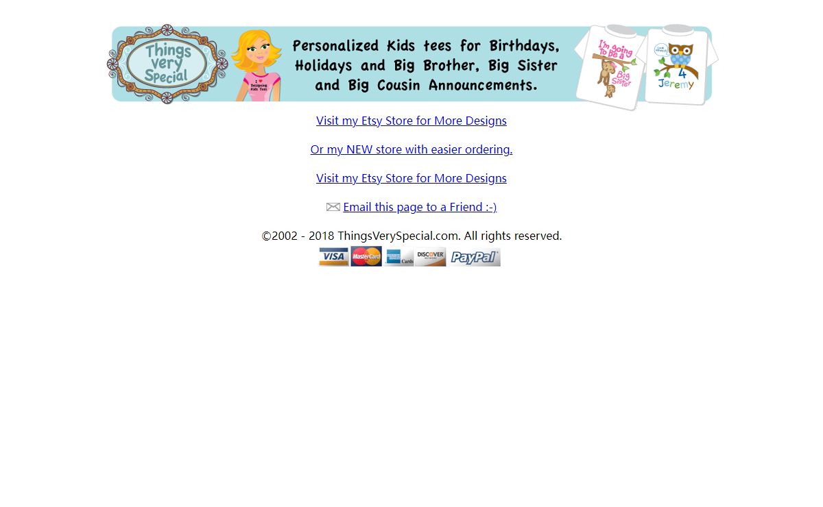 Things Very Special Personalized Kids Tee Shirts, Sweatshirts, Onesies, Children's Apparel and gifts
