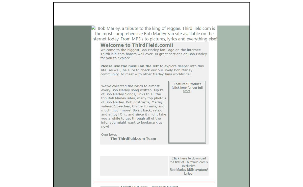 Bob Marley @ thirdfield.com - The Ultimate Fansite!