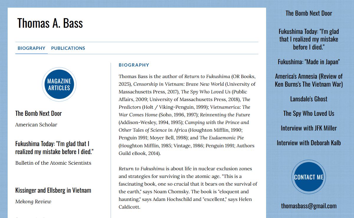Thomas A. Bass - Biography